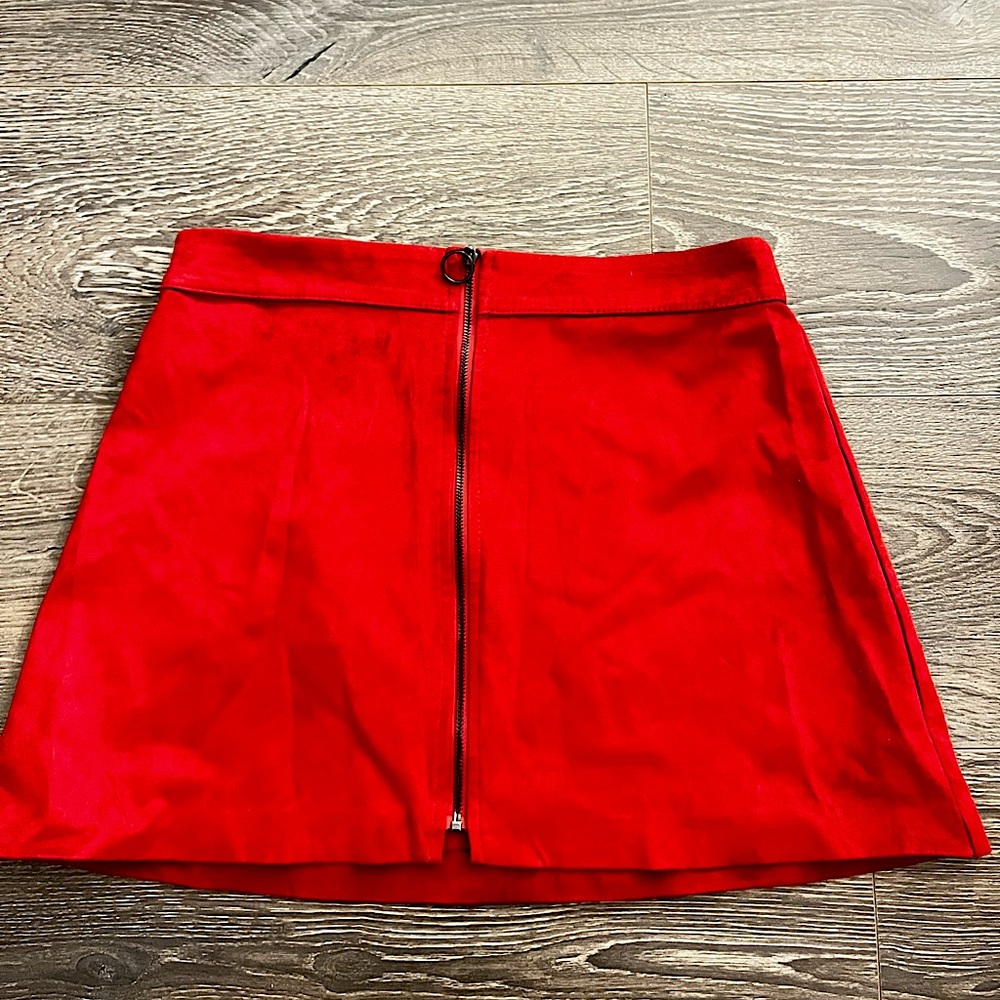 Zara Red velvet skirt